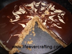 The image shows millionaire's flapjack with a slice missing.