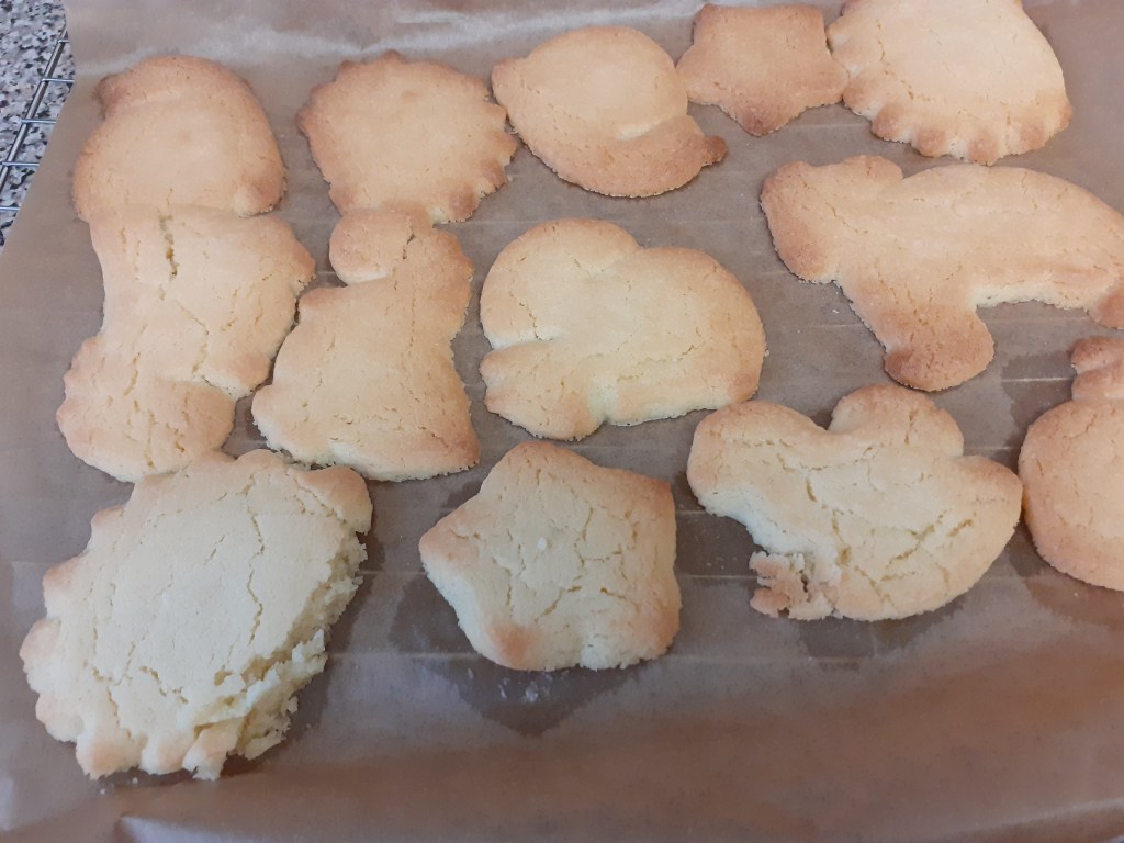 Image shows a tray of cookies.